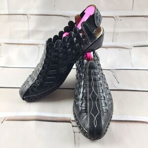 Pikolinos Wmn's 36/5.5-6 Romana Sandal Woven Slingback Black Leather